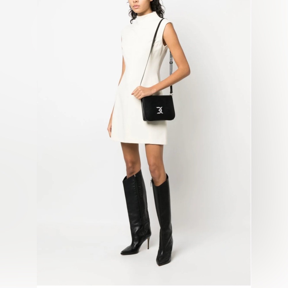 David Koma Logo lettering Leather Shoulder Bag